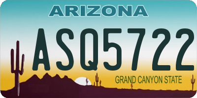 AZ license plate ASQ5722