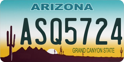 AZ license plate ASQ5724