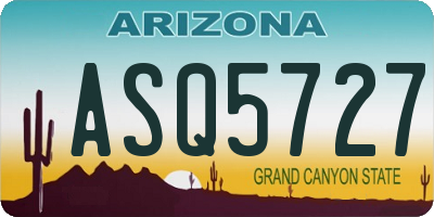 AZ license plate ASQ5727