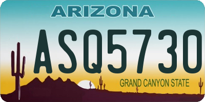 AZ license plate ASQ5730