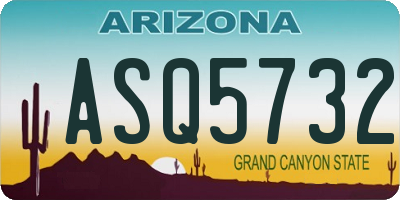 AZ license plate ASQ5732