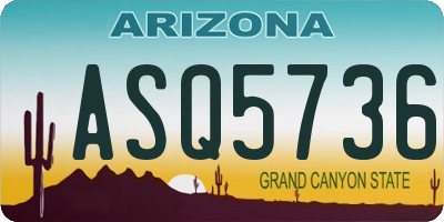 AZ license plate ASQ5736