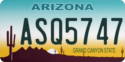 AZ license plate ASQ5747