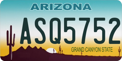 AZ license plate ASQ5752