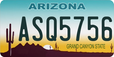 AZ license plate ASQ5756