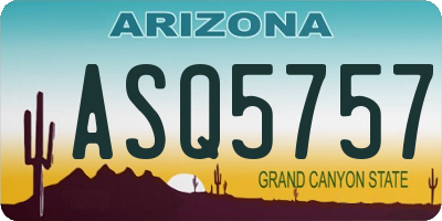 AZ license plate ASQ5757