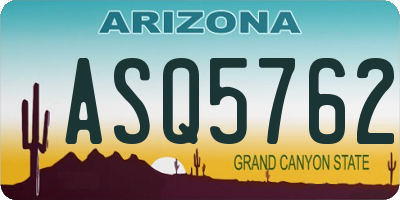 AZ license plate ASQ5762