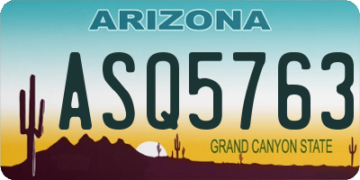 AZ license plate ASQ5763