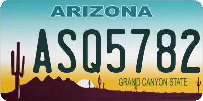 AZ license plate ASQ5782