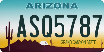 AZ license plate ASQ5787