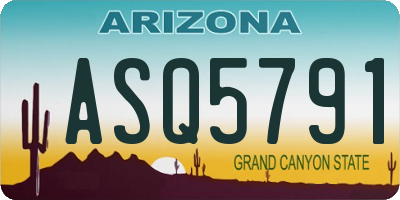 AZ license plate ASQ5791