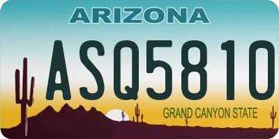 AZ license plate ASQ5810