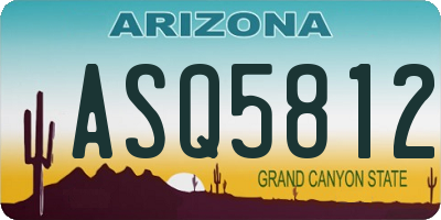 AZ license plate ASQ5812