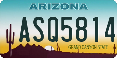 AZ license plate ASQ5814
