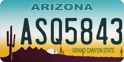 AZ license plate ASQ5843