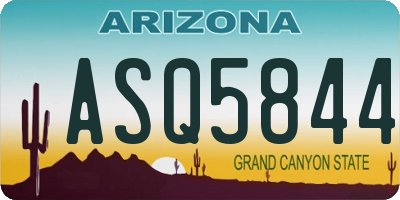 AZ license plate ASQ5844