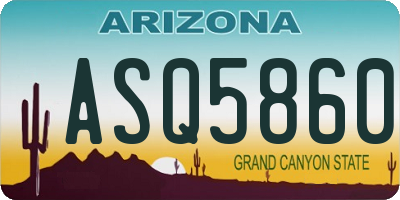 AZ license plate ASQ5860