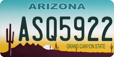 AZ license plate ASQ5922