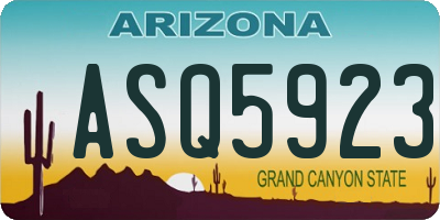 AZ license plate ASQ5923