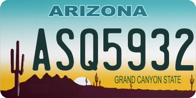 AZ license plate ASQ5932