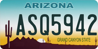 AZ license plate ASQ5942