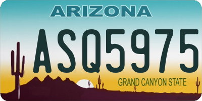 AZ license plate ASQ5975