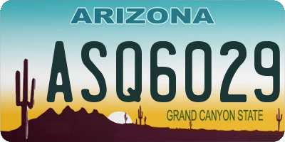 AZ license plate ASQ6029