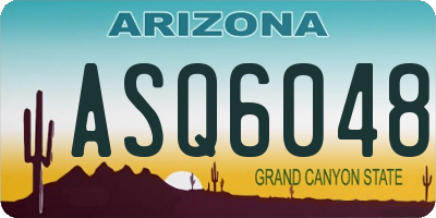AZ license plate ASQ6048