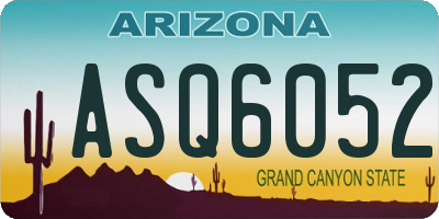 AZ license plate ASQ6052