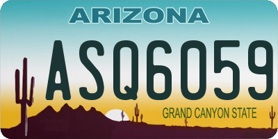 AZ license plate ASQ6059