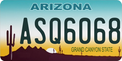 AZ license plate ASQ6068