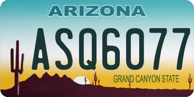 AZ license plate ASQ6077