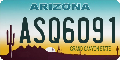 AZ license plate ASQ6091