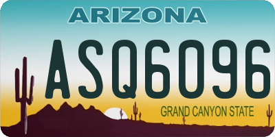 AZ license plate ASQ6096