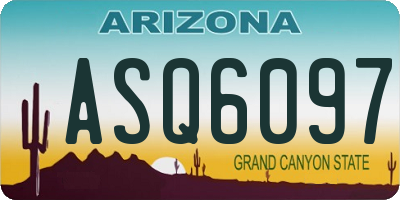 AZ license plate ASQ6097