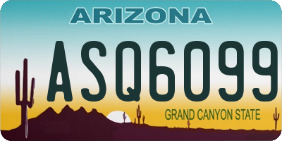 AZ license plate ASQ6099