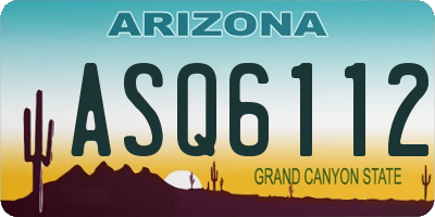 AZ license plate ASQ6112