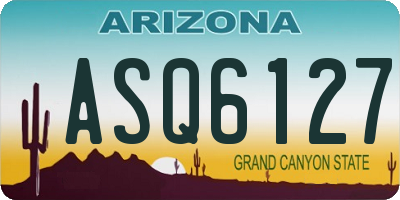 AZ license plate ASQ6127