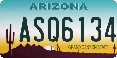AZ license plate ASQ6134