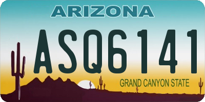 AZ license plate ASQ6141