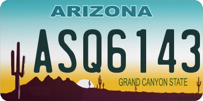 AZ license plate ASQ6143