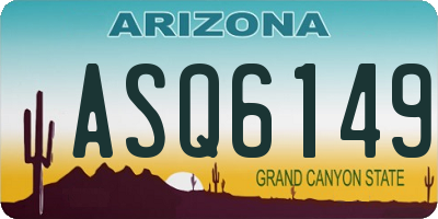 AZ license plate ASQ6149