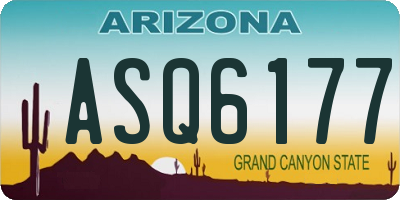 AZ license plate ASQ6177