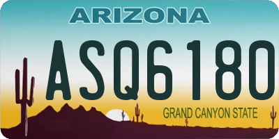AZ license plate ASQ6180