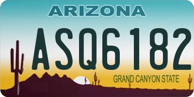 AZ license plate ASQ6182