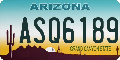 AZ license plate ASQ6189