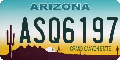 AZ license plate ASQ6197