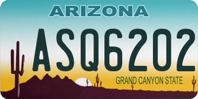 AZ license plate ASQ6202
