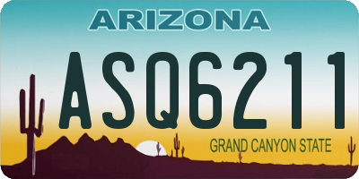 AZ license plate ASQ6211