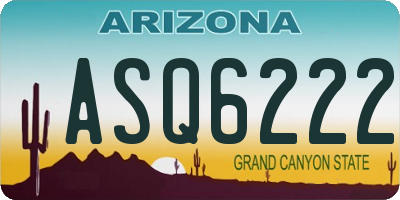 AZ license plate ASQ6222